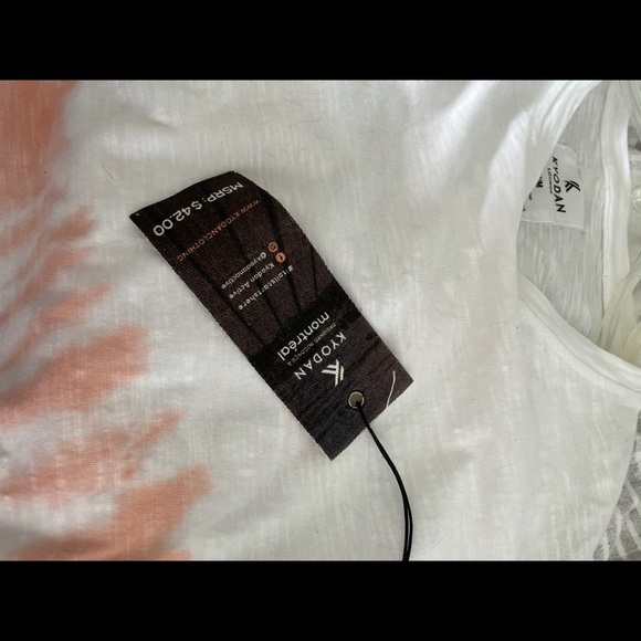 Kyodan  NWT White/tangerine snd purple tie dye design cropped  t-shirt. Size M - Picture 6 of 7